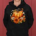秋の花とカボチャ レディースパーカー