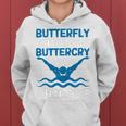 Butterfly Butterwhyバタフライバタフライファニー水泳チーム 長袖tシャツ レディースパーカー