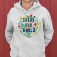 Color Our World Summer Reading 2025 Boho Wildflower Book Women Hoodie