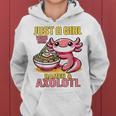Just A Girl Who Loves Ramen And Axolotl Pink Kawaii Axolotl レディースパーカー