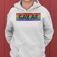 Lgbtq Gay Af Pride Lgbt Ally Rainbow Flag Retrointage レディースパーカー
