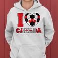 I Love Canada サッカーボール 男の子 女の子 キッズ カナダ国旗 レディースパーカー