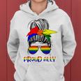 Messy Bun Proud Ally Pride Flag Love Lgbt レインボー サングラス レディースパーカー