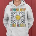 Peace Out Third Grade Retro Groovy Last Day Of 3Rd Grade Women Hoodie