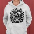 Skull Flower Rad Rock N Roll Graphic Retro レディースパーカー