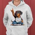 Teckel ロックミュージック 男性 子供 女性 ソーセージ 犬 ダックスフンド 長袖tシャツ レディースパーカー