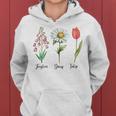 Vintage Floral Plant Foxglove Daisy Tulip Flowers Mom Women Women Hoodie