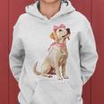 コケットボウ ラブラドールレトリバー 犬 ラボ ママ ピンクリボン 女の子 レディースパーカー