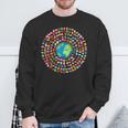 180 Banderas Banderas Del Mundo Mapa Del Mundo Con Banderas Camisa de entrenamiento Regalos para ancianos