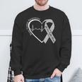 Brain Tumor Awareness Heart Brain Cancer Gray Ribbon Support Sweatshirt Gifts for Old Men