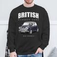 British Classic Car ダークブルー ミニスポーツカー スウェットシャツ 高齢者への贈り物
