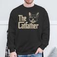The Catfather Cat Dad Apparel Cat Lover For Men Sweatshirt Gifts for Old Men