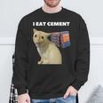 I Eat Cement Cursed Cat Weirdpecific Meme スウェットシャツ 高齢者への贈り物