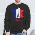 Enjoy Travel Paris France Flag & Eiffel Tower Graphic スウェットシャツ 高齢者への贈り物