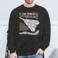 F-14 Tomcat Us American Carrier航空機 ブループリント スウェットシャツ 高齢者への贈り物