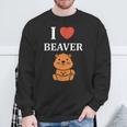 Baby Beavers Minimalist Cute I Love Beaver スウェットシャツ 高齢者への贈り物