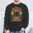 Cat Dad Lover For Vintage Father's Day Meow Daddy Sweatshirt Gifts for Old Men