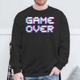 Game Over 8Bit ゲームオーバー 8ビットピクセル レトロヴィンテージビデオゲームグラフィック ゲーマー スウェットシャツ 高齢者への贈り物