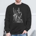 Guitarra Eléctrica Blanco Y Negro Diseño Arte Rock Blues Metal Camisa de entrenamiento Regalos para ancianos