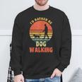 I'd Rather Be Dog Walking レトロ ラブドッグウォーカー スウェットシャツ 高齢者への贈り物