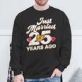Just Married 25 Years Ago シルバーウェディング スウェットシャツ 高齢者への贈り物