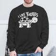 I Like Turtles かわいい 亀 愛 亀 海 動物 好き スウェットシャツ 高齢者への贈り物