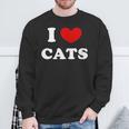 I Love Cats I Heart Cats スウェットシャツ 高齢者への贈り物