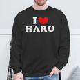 I Love Haru 私は愛する Haru スウェットシャツ 高齢者への贈り物