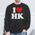 I Love Hk Heart Hong Kong スウェットシャツ 高齢者への贈り物