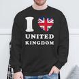 I Love United Kingdom ハートフラッグ イギリス Uk グレートブリテン スウェットシャツ 高齢者への贈り物