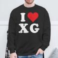 I Love Xg Initials I Heart XG First Last Name X G スウェットシャツ 高齢者への贈り物