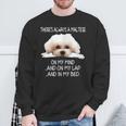Maltese Dog Is On My Mind 面白い子犬オーナーデザイン スウェットシャツ 高齢者への贈り物