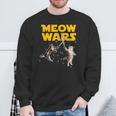 Meow Wars 猫好きのための面白いグラフィック スウェットシャツ 高齢者への贈り物