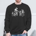 Motocross Dirt Bike Dad With Three Children Motorcycle Father's Day Sweatshirt Gifts for Old Men