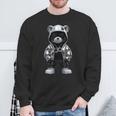 Rap Bear Collector Style Reflective Hip Hop Teddy With Bling Sweatshirt Gifts for Old Men
