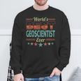 Retro Badge Worlds Best Geoscientist スウェットシャツ 高齢者への贈り物