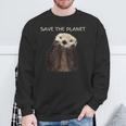 Save The Planet かわいいラッコ。 スウェットシャツ 高齢者への贈り物