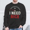 Vintage I Need Rice Lover レトロ 米 食べ物 好き スウェットシャツ 高齢者への贈り物