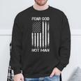 Vintage Usa Flag Fear God Not Man スウェットシャツ 高齢者への贈り物