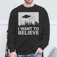 I Want To Believe I Aliens Ufo エリア 51 Roswell スウェットシャツ 高齢者への贈り物