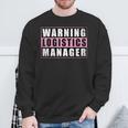 Warning Logistics Manager スウェットシャツ 高齢者への贈り物