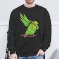 おもしろインコ セキセイインコ ペット オウム 動物 愛 スウェットシャツ 高齢者への贈り物