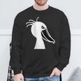 みんな大好きハシビロコウ 動かない鳥 はしび郎クラブ オリジナルデザイン イラスト おもしろ モノクロ スウェットシャツ 高齢者への贈り物