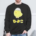 ゆるひよこさん【どうぶつフレンズ】黄色い鳥の雛 卵の殻 面白 動物 イラスト スウェットシャツ 高齢者への贈り物