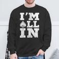 アイムオールイン ポーカーシャツ ポーカープレイヤー カード ギャンブラー スウェットシャツ 高齢者への贈り物