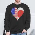 アメリカ日本国旗ハート スウェットシャツ 高齢者への贈り物