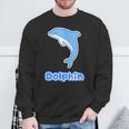 イルカ Dolphin ドルフィン【どうぶつフレンズ】水族館 海の生き物 ゆるくて かわいい 動物 イラスト スウェットシャツ 高齢者への贈り物