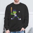 カエルの野球、カエルの野球、カエルの野球選手 スウェットシャツ 高齢者への贈り物