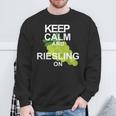 キープ・カームとリースリング・オン・ワイン スウェットシャツ 高齢者への贈り物