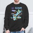 グアム、主要都市、旗、アメリカの観光名所地図 スウェットシャツ 高齢者への贈り物